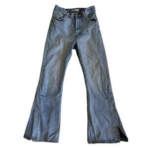 Levi's Ribcage Wide Leg Split Flare Jeans Womens 29 Blue High Rise Denim